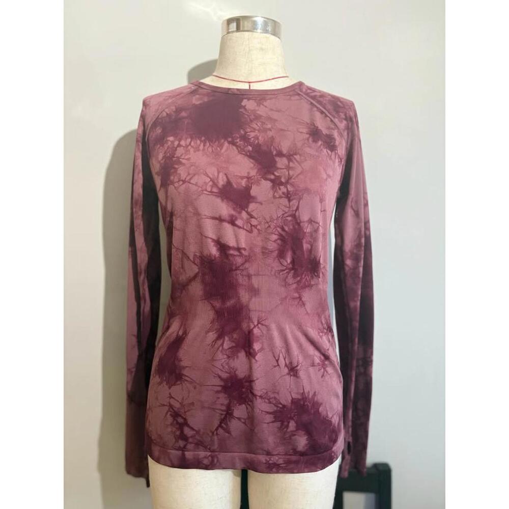 Zella Tie Dyed Nylon/Spandex Long Sleeve Yoga Shirt Women's L‎